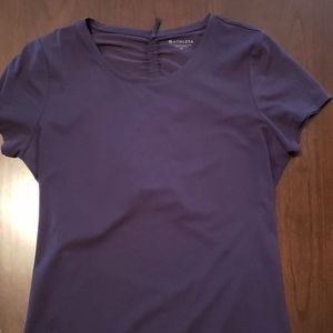 Athleta Navy blue top with opening in the back